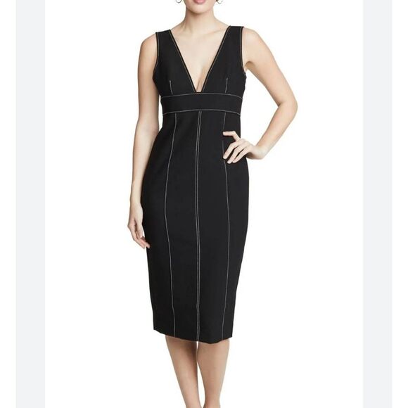 NWT Cinq A Sept Taya Dress in Black/Ivory sz 8 - Picture 1 of 5